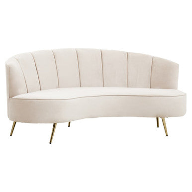 3 Seater Beige Velvet Sofa, Hasna
