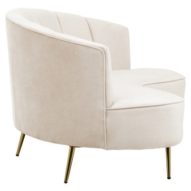 3 Seater Beige Velvet Sofa, Hasna