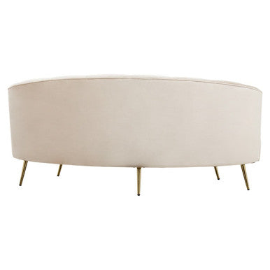 3 Seater Beige Velvet Sofa, Hasna