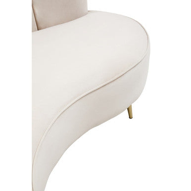 3 Seater Beige Velvet Sofa, Hasna