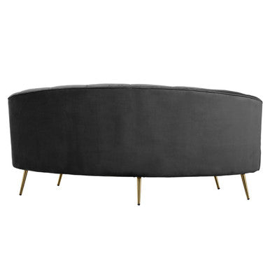 3 Seater Black Velvet Sofa | Hasna
