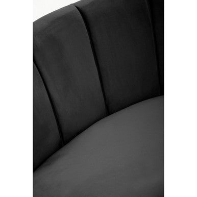 3 Seater Black Velvet Sofa | Hasna