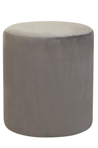 Haley Grey Velvet Pouffe