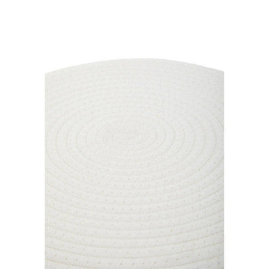 Lentigo White Cotton Rope Woven Round Stool