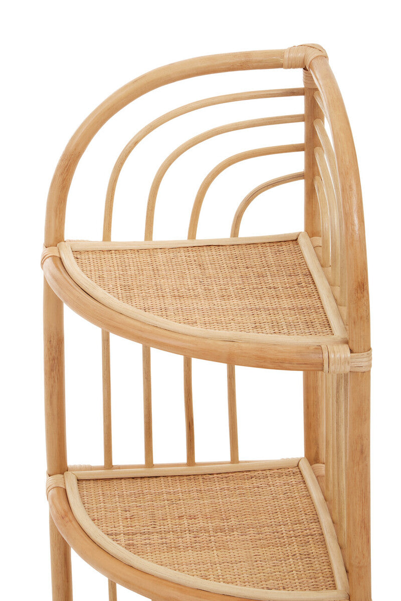 Mataram Natural Rattan 3 Tier Corner Shelf Unit