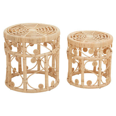 Mataram Natural Rattan Set of 2 Tables