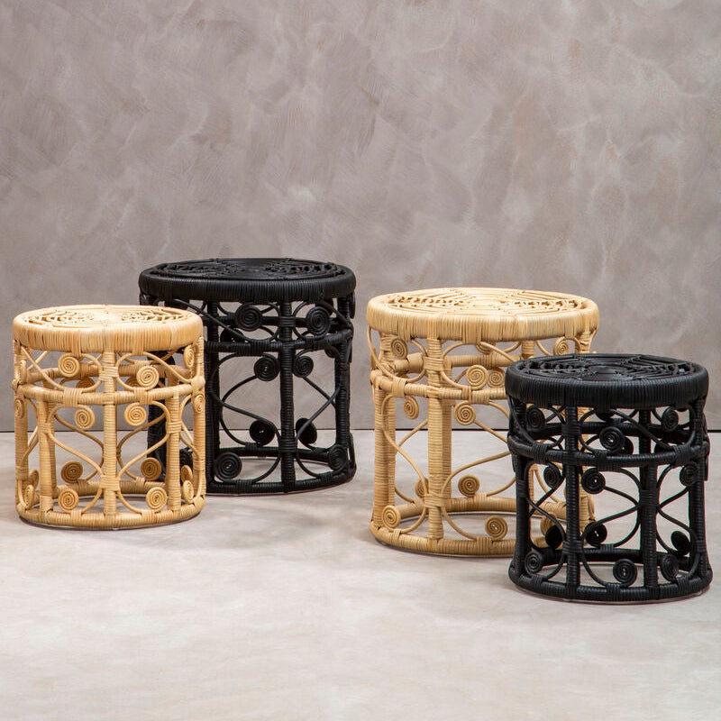 Mataram Natural Rattan Set of 2 Tables
