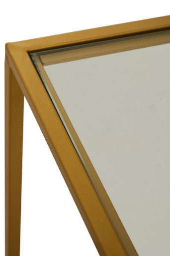 Clear Glass Top and Gold Finish Frame Console Table, Avento
