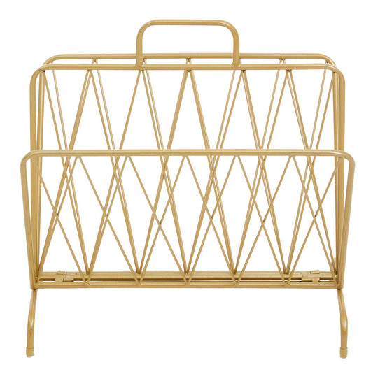 Gold Finish Two Pocket Magazine Rack | Avento