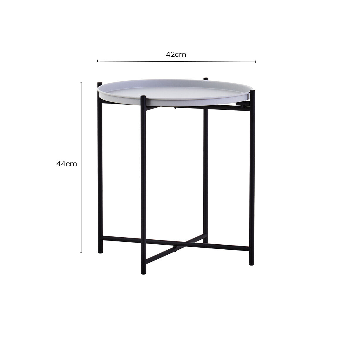 Trosa Grey and Black Finish Tray Side Table