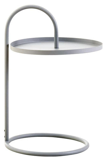 Grey Round Top Side Table with Grey Finish Iron Hanging Frame, Trosa