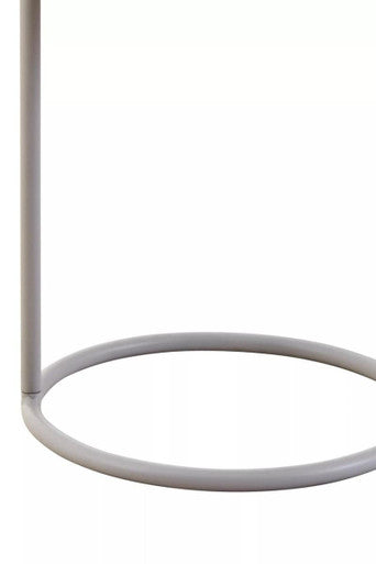 Grey Round Top Side Table with Grey Finish Iron Hanging Frame, Trosa