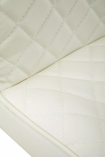 Baina White Leather Effect And Black Base Bar Chair