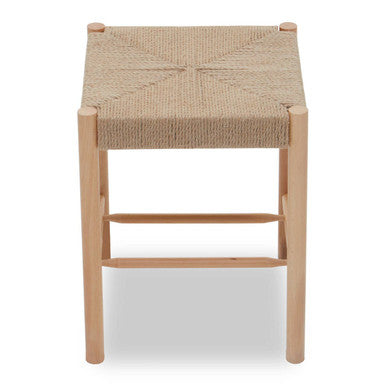 Bandar Natural Rope Woven Stool with Wooden Legs