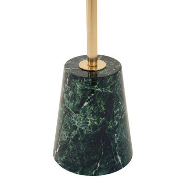 Gold Metal Top Side Table with Green Marble Effect Base, Avola