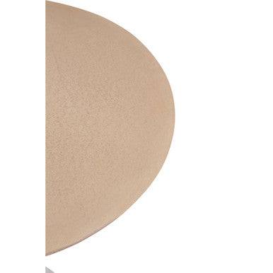 Brushed Gold Metal Top Side Table with White Marble Effect Base, Avola