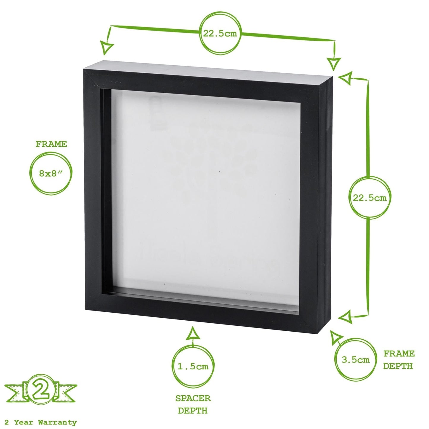 8" x 8" White 3D Box Photo Frame