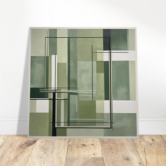 Sage Green Abstract Wall Art Print – Minimalist Geometric Poster, Modern Neutral Scandinavian Living Room Decor