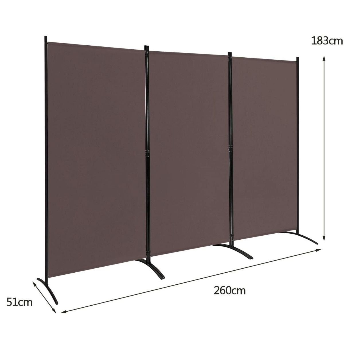3 Panel Folding Room Divider-Beige