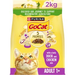 GO-Cat 1+ Adult Cat Chicken and Duck, 2kg - Case of 4