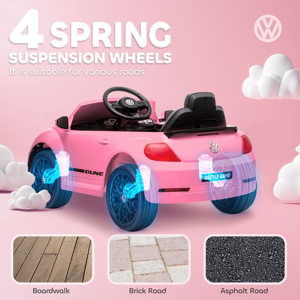 AIYAPLAY Volkswagen Beetle Licensed 12V Ride on Car w/ Remote Control