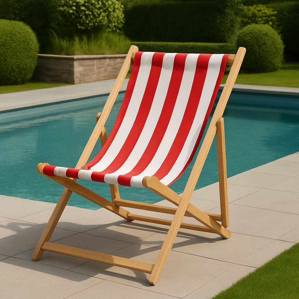 Beauport Red And White Deck Chair