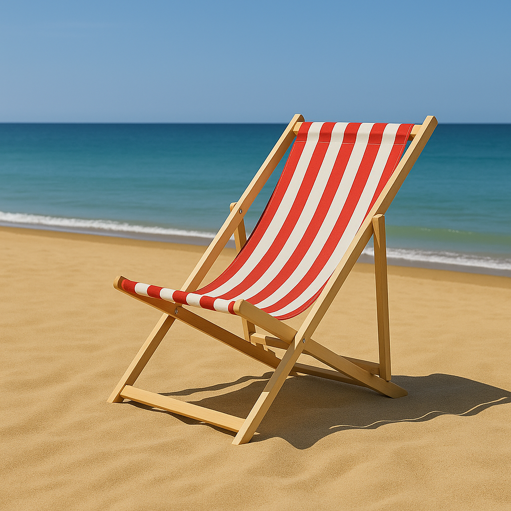 Beauport Red And White Deck Chair