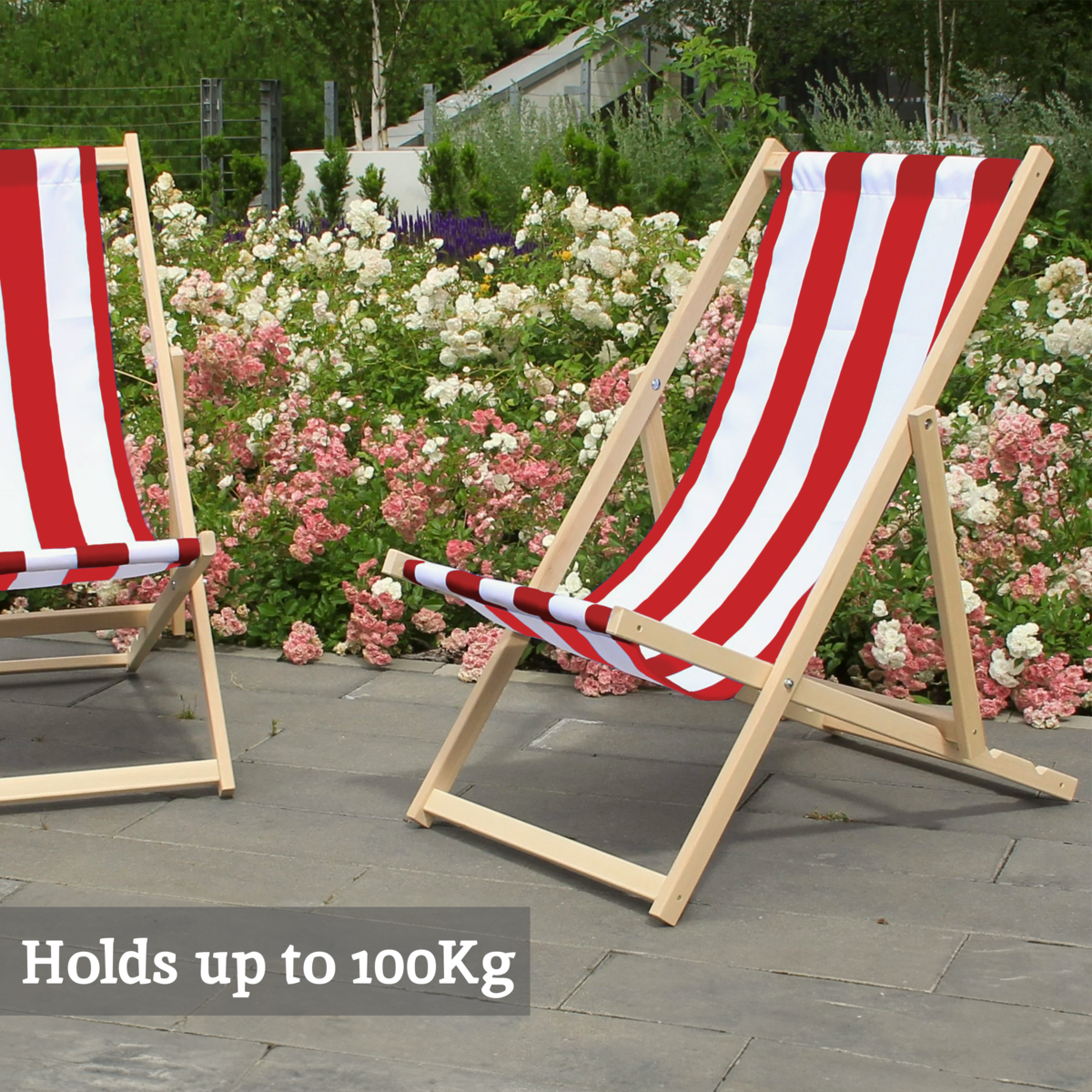 Beauport Red And White Deck Chair