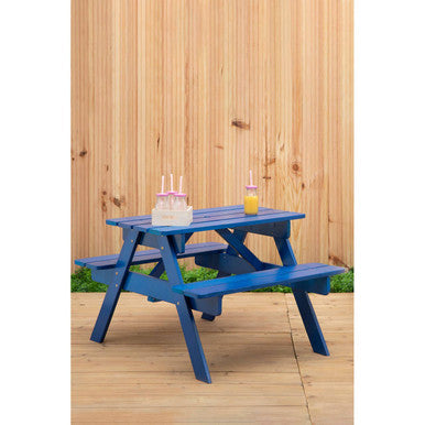 Brighton Blue Wooden Kids Picnic Bench