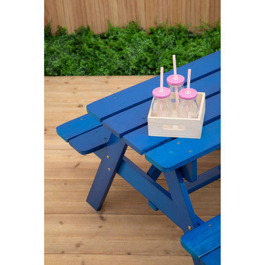 Brighton Blue Wooden Kids Picnic Bench