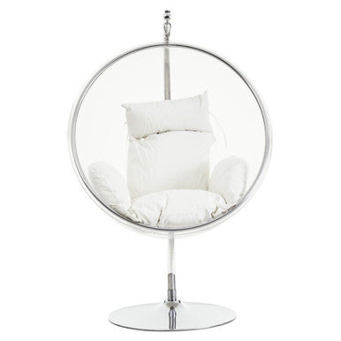 Goa Hanging Bubble Chair With Cream Cushions