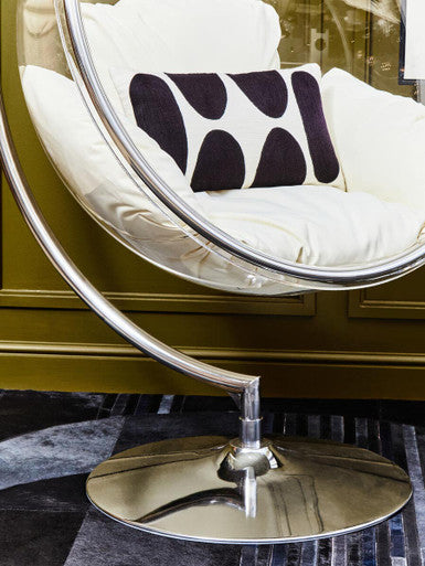 Goa Hanging Bubble Chair With Cream Cushions