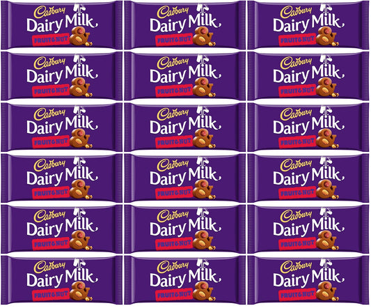 18 x Cadbury Dairy Milk Fruit And Nut Chocolate Bar 110G