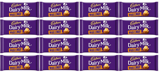 16 x Cadbury Dairy Milk Whole Nut Chocolate Bar 120G