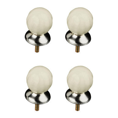 Set Of 4 Retro Style Ivory Ceramic Drawer Knobs