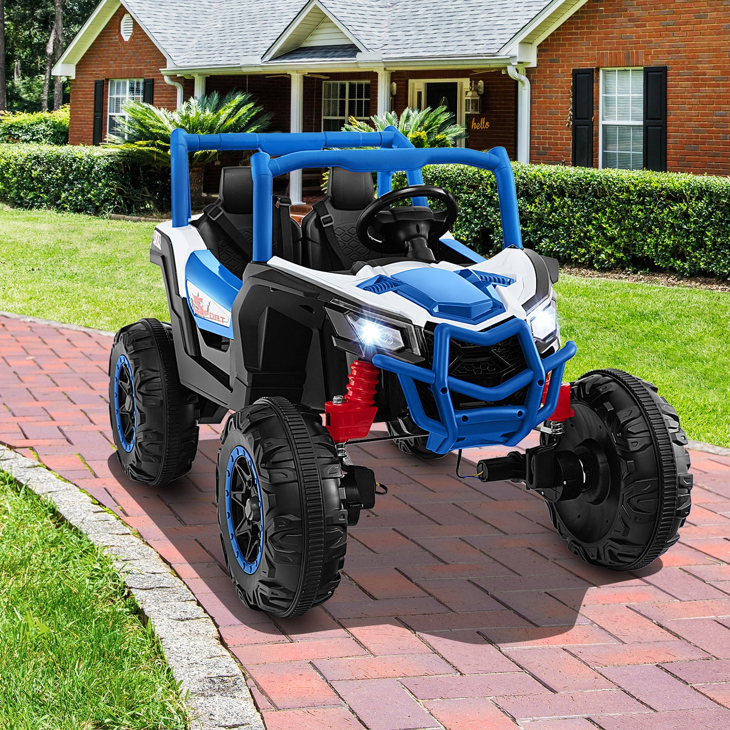 24V Kids Ride on UTV with 4 x 100W Powerful Engin and Remote Control-Black