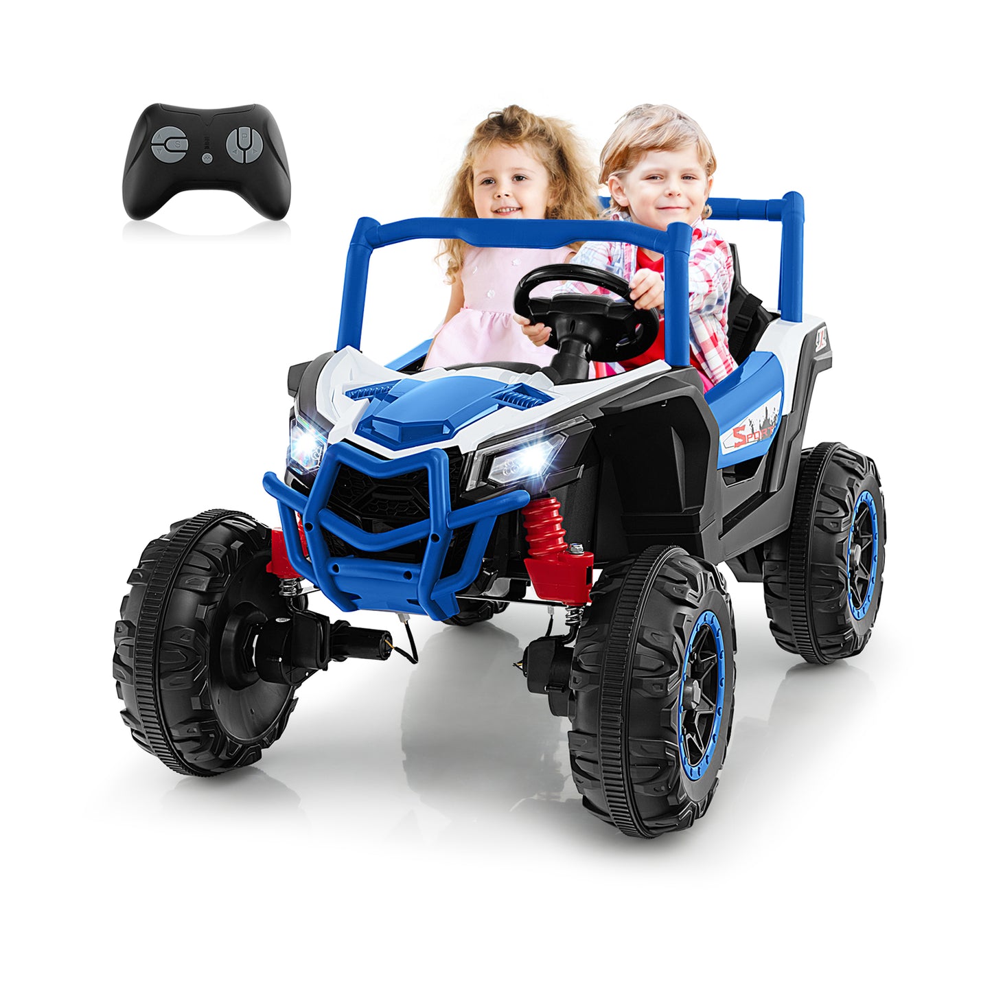 24V Kids Ride on UTV with 4 x 100W Powerful Engin and Remote Control-Black