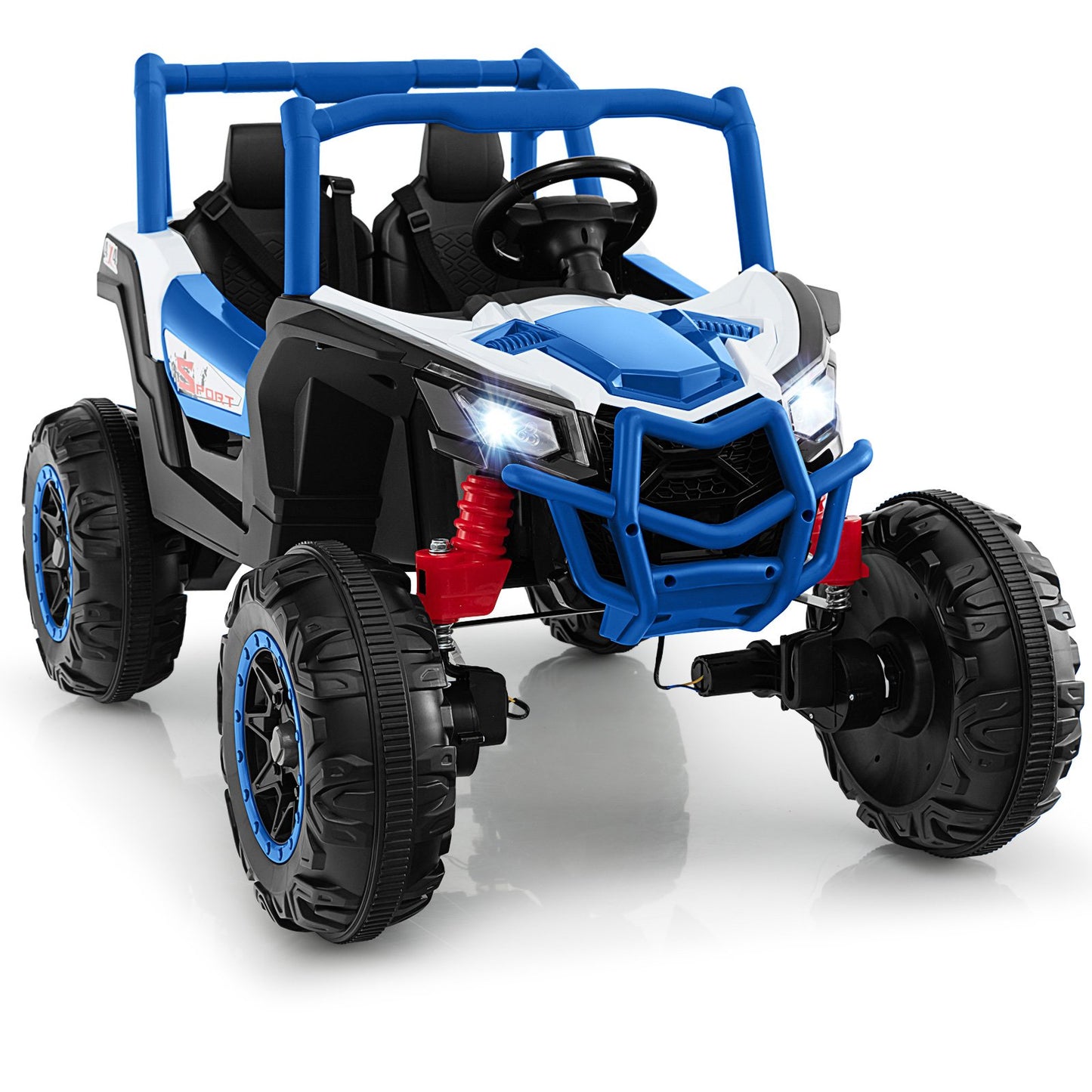 24V Kids Ride on UTV with 4 x 100W Powerful Engin and Remote Control-Black