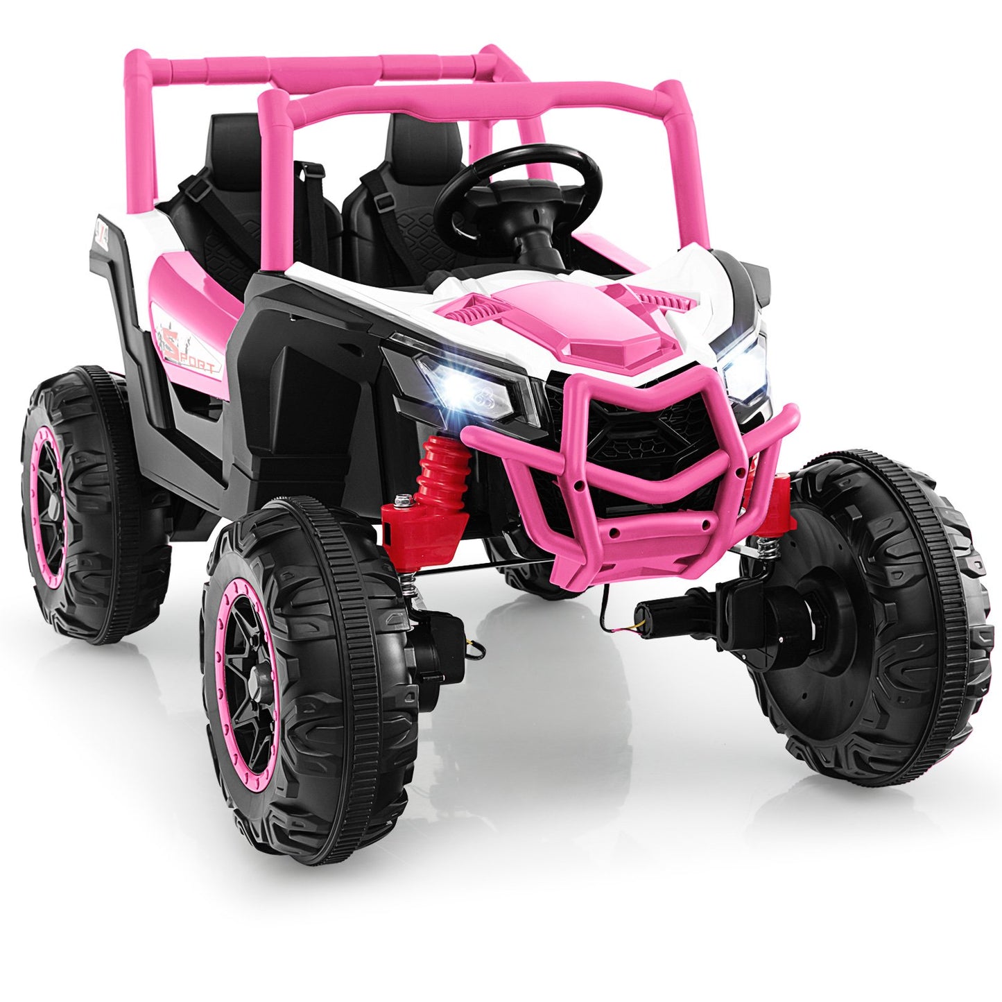24V Kids Ride on UTV with 4 x 100W Powerful Engin and Remote Control-Black