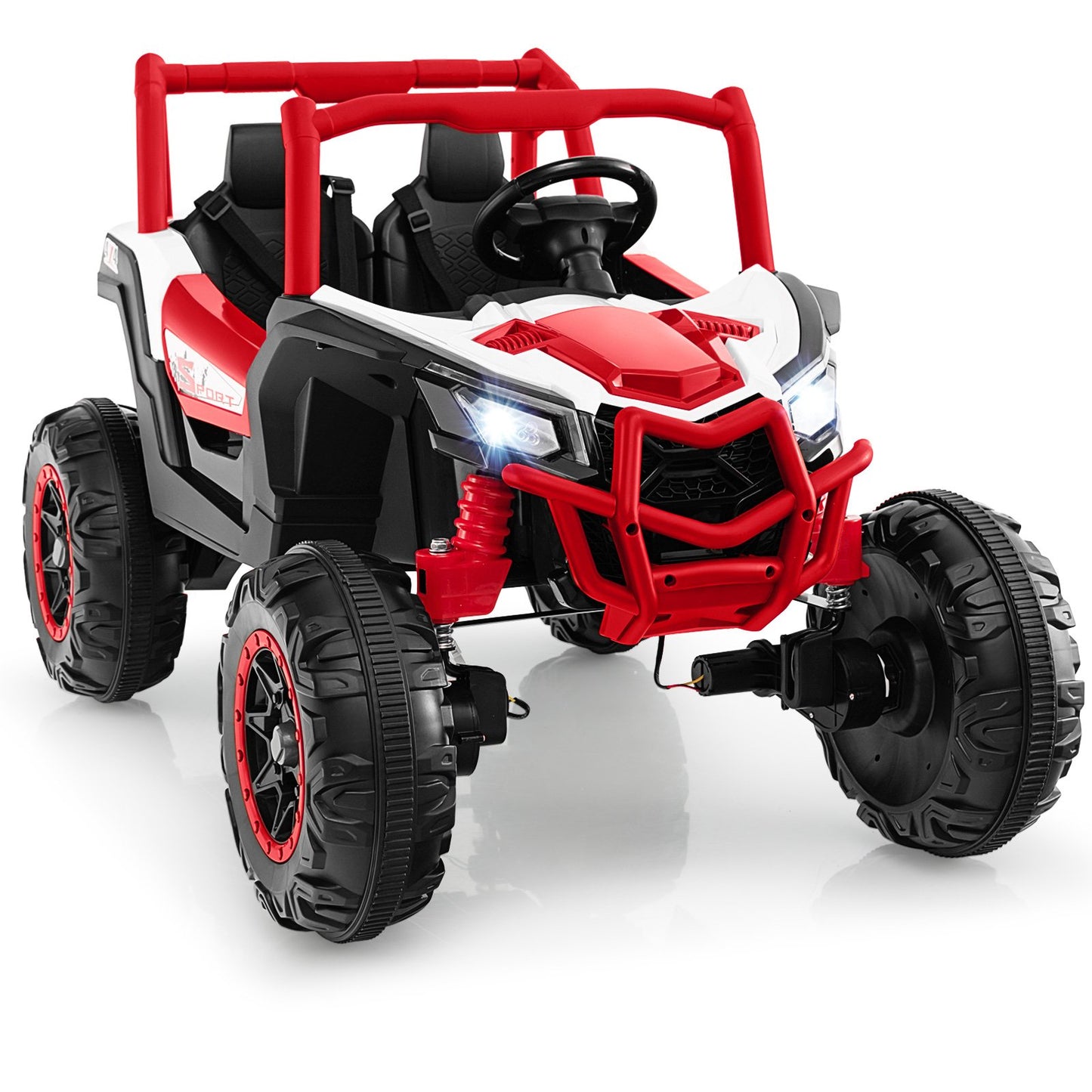 24V Kids Ride on UTV with 4 x 100W Powerful Engin and Remote Control-Black