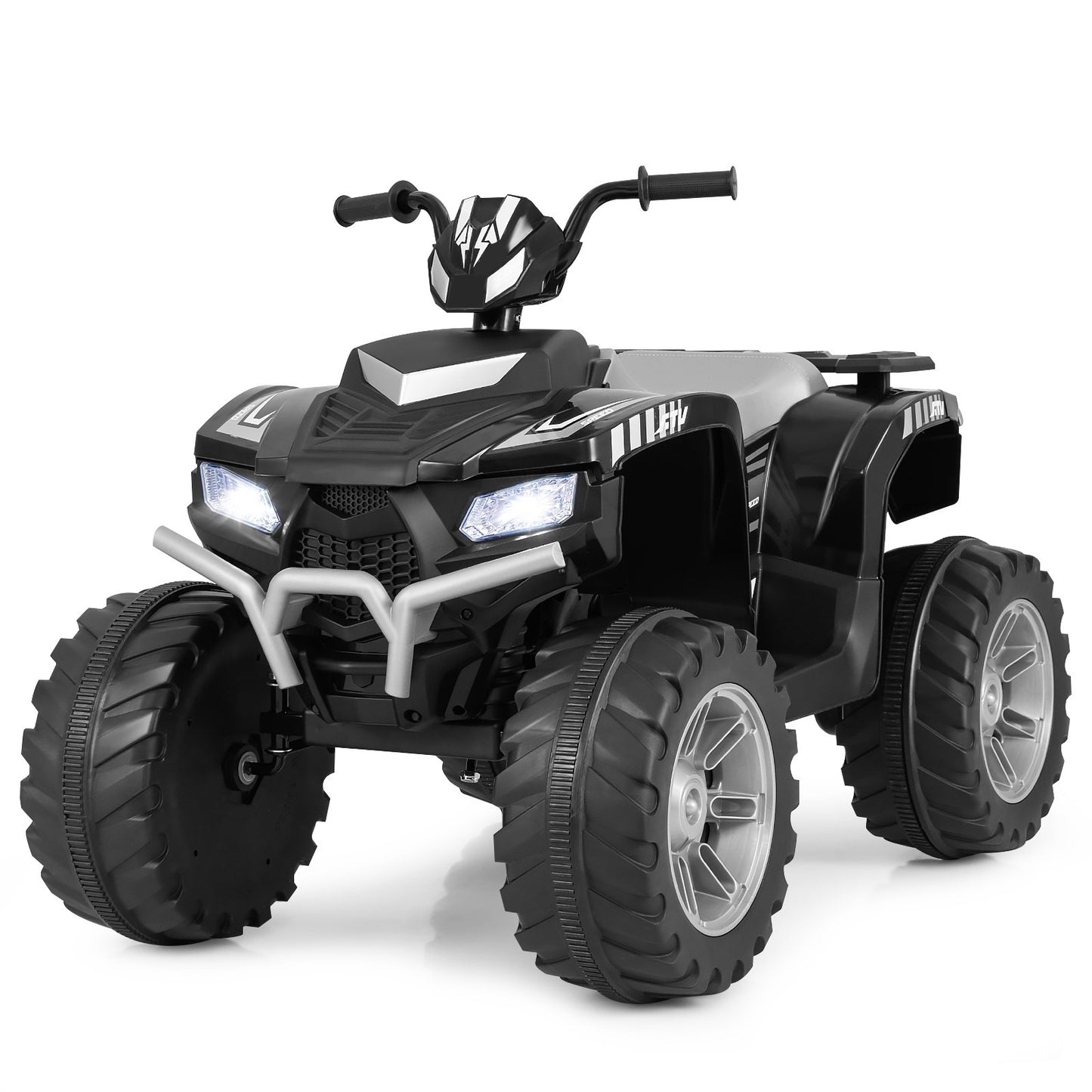 24V Ride-On ATV Toy Car with LED Lights and Wireless Connection-Purple