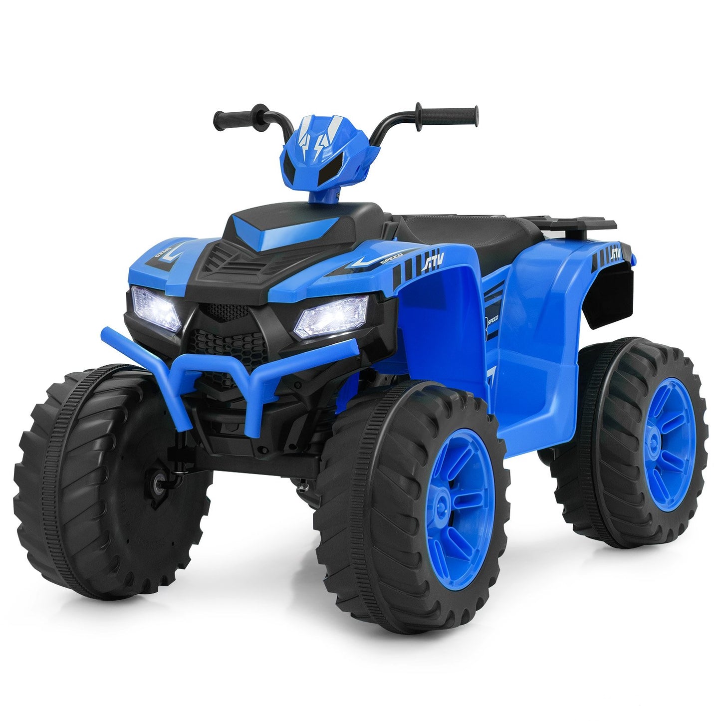 24V Ride-On ATV Toy Car with LED Lights and Wireless Connection-Purple