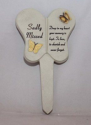Mémorial sadly missed Plaque Papillon Piquet de jardin pierre tombale Décoration