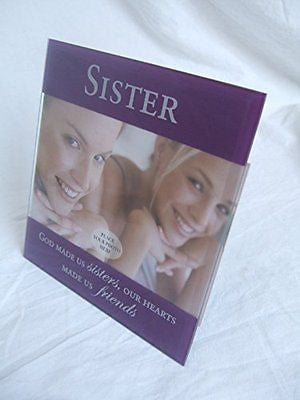 "Sister" Sentimental Purple Glass 6" x 4" (15x10cm) Photo Frame with Sentimental