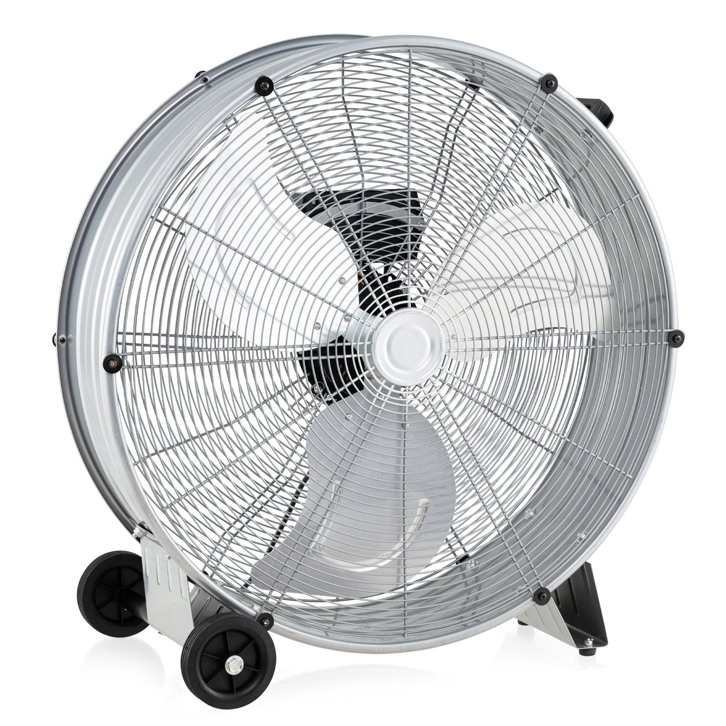 24 Inch High-Velocity Industrial Floor Fan with Wheels and Handle-Black