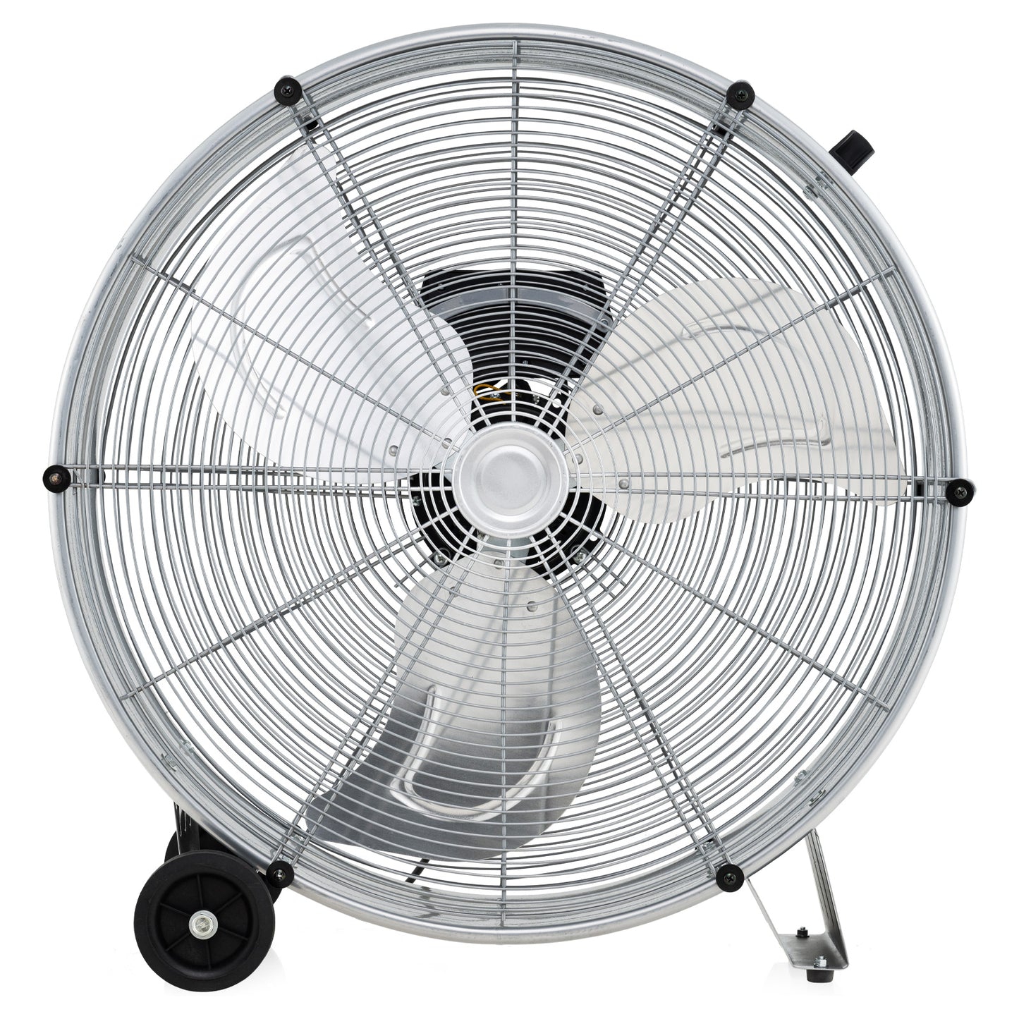 24 Inch High-Velocity Industrial Floor Fan with Wheels and Handle-Black