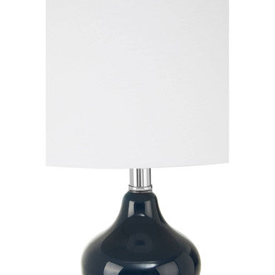 Heidy Blue Glass Table Lamp with White Shade