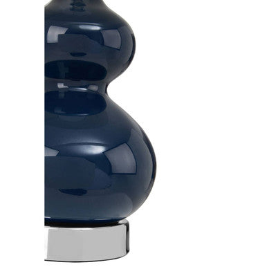 Heidy Blue Glass Table Lamp with White Shade