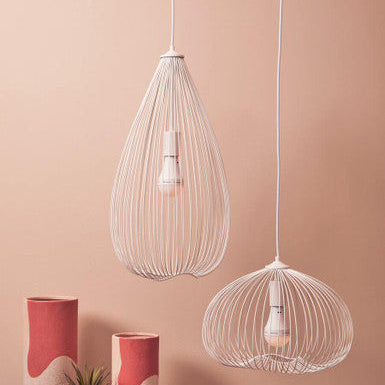 Lavis 1 Bulb White Finish Pendant Light