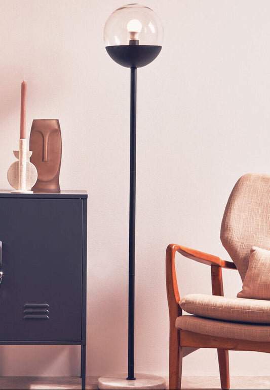Revive Black Finish Metal Floor Lamp